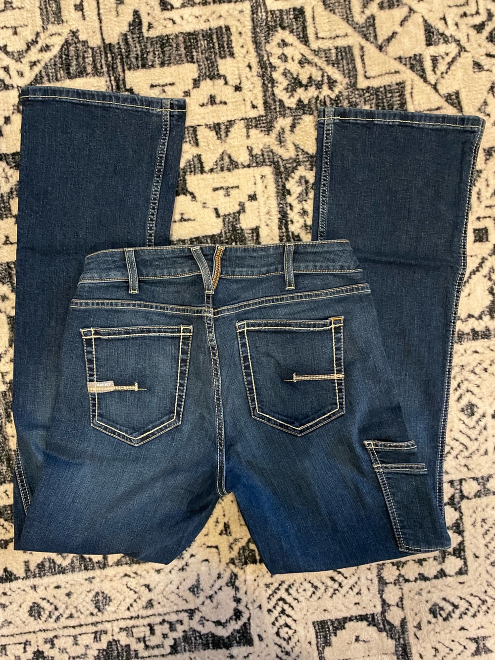 Ariat Rebar Dark Blue Boot Cut Women's Jeans with side pocket
